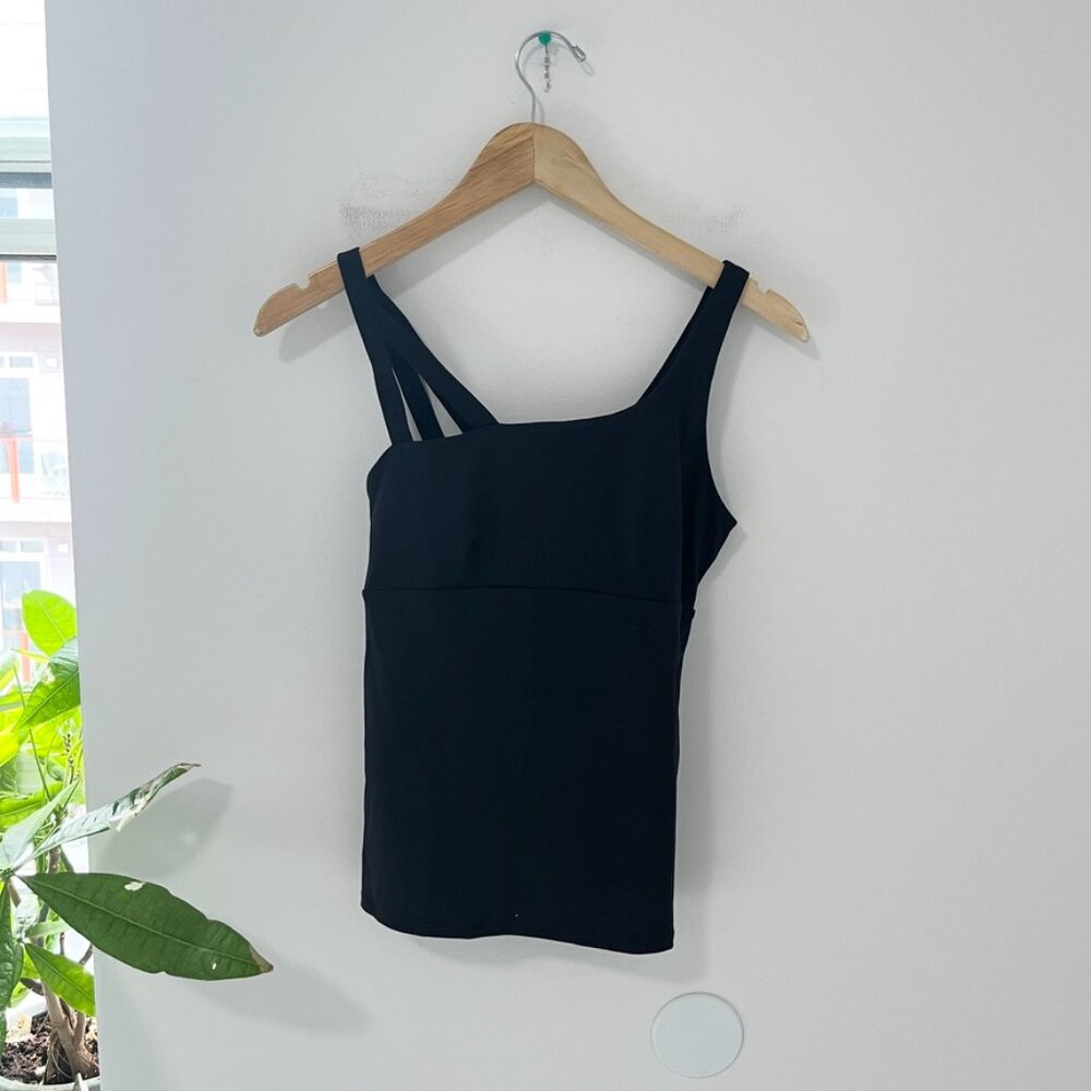 Alo Yoga Asymmetrical Strappy Black Workout Tank Size XS